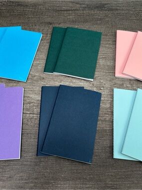 Assorted Color Pocket Notebooks - Navy, Teal, Pink, Purple, Aqua